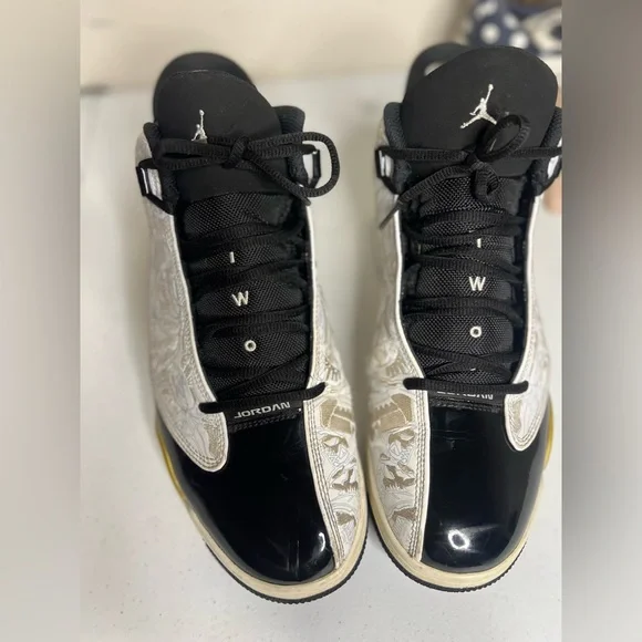 Nike Jordan Dub Zero Black and White Gold Trim 311046-005 Size 11 Sneakers Shoes - Picture 3 of 8